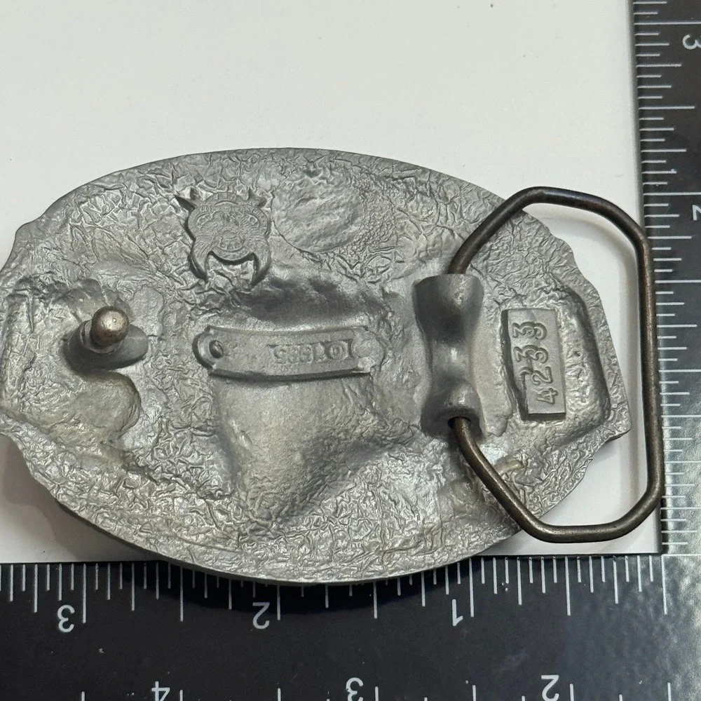 Skull Spider Belt Buckle Sworn to Fun‎ Loyal to None Poker Cards Pewter 1995